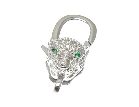 Silver Panther Clasp,Large Pave CZ Silver Clasp, Panther Design Clasp For Jewelry making, Clasp For Chain Jewelry, CLS365