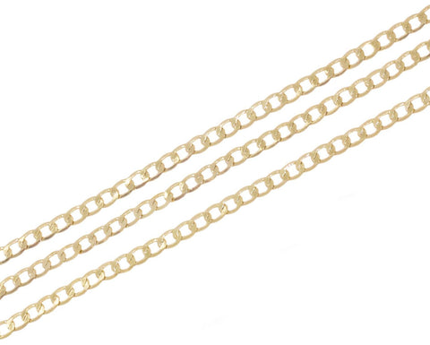 Gold 2.5mm Curb Cuban Chain,Dainty Curb Chain For Jewelry Making,Cuban Curb Chain For Necklace And Bracelet,CHG0086