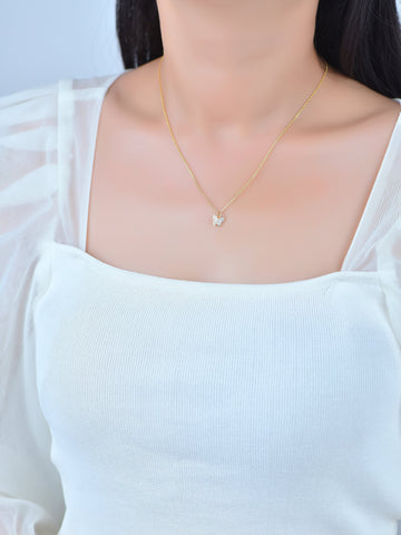 Butterfly Charm, Gold Dainty Butterfly Charm Micro Pave With CZ CPG092
