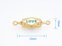Gold Multi Side Drum Connector, Pave cz Amulet Connector, Amulet Love Connector, Ideal for Pendant Layering, Multi Surface, 23x10mm, CNG025