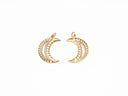 Gold Crescent Moon Charm CZ Micro Pave, Luna, Crescent Moon Pendant, Crescent Moon Bracelet, Cubic Zirconia Charm Crescent Charm CPG1095