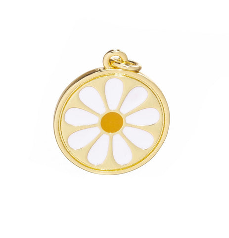 Daisy Flower Charm For Necklace,Enamel Daisy Flower Charm,Daisy Flower Charm For Jewelry Making,Spring Daisy Flower Charm,CPG2537