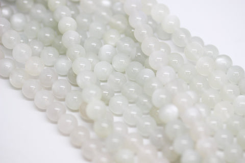 A quality Natural Grey Creamy Moonstone 8mm round beads, FULL STRAND, Wholesale