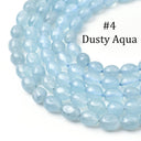 Blue Collection of Vibrant Dyed Jade pebble beads, PJ078