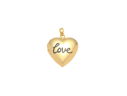 18k Gold Love Locket Heart Charm Valentine's Day Gift, A Meaningful Gift For Someone Special, Heart Charm For a Friend, Gift, CPG2159