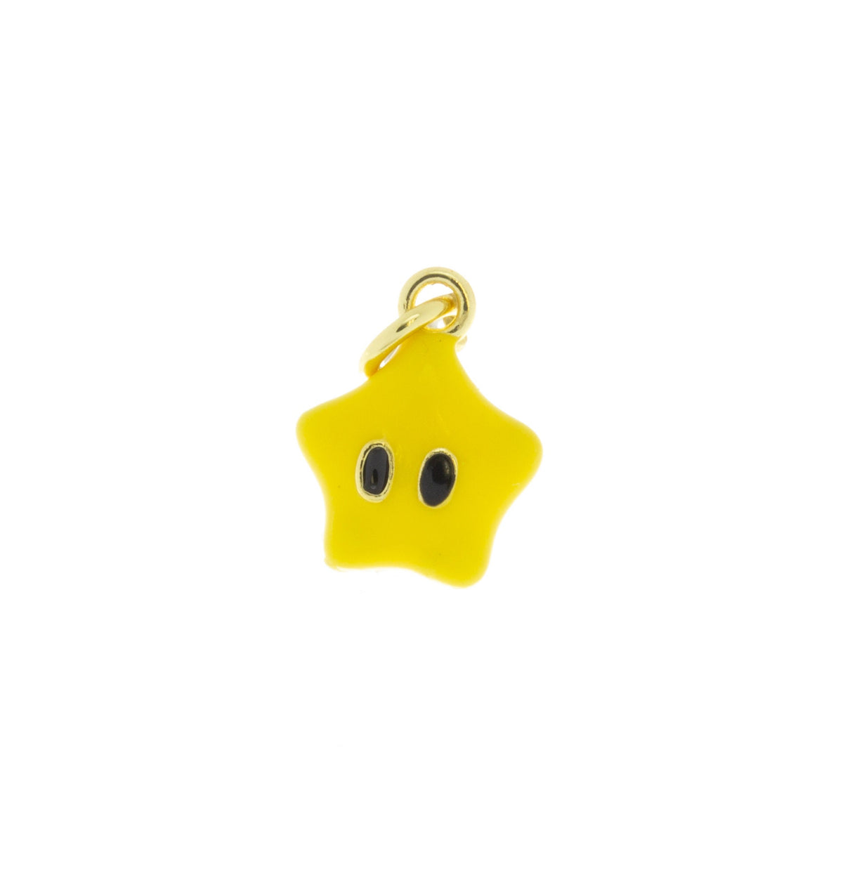Yellow Star Face Charm,Starman Gold Star charm,Star Charm For Jewelry Making,Happy Face Star Charm,CPG1078