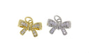 Dainty Gold Ribbon Bow Tie Charm,Minimalist Small Ribbon Charm,Timeless CZ Mini Ribbon Bow Tie Charm For Jewelry,CPG1159-CPS1159