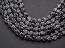 Natural Larvikite Star Cut Disc Beads, 10mm disc, Natural Black Labradorite beads, Larvikite Stone, Full Strand, DS005