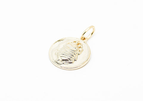 Gold Enclaved Scarab Coin Pendant, WHOLESALE,CPG286