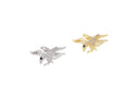 Gold And Silver Eagle Charm,Small CZ Pave Eagle Charm,Eagle Charm For Jewelry Making,CZ Eagle Charm,CPG-CPS1487