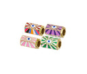 Talisman Tube Barrel Spacer Bead,Gold Talisman Evil Eye Spacer Bead ,Large Hole Spacer Bead For Leather Cord,Paracord Or Beads,SPG076