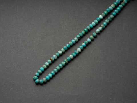 100% Genuine Natural Blue Turquoise Gemstone Round Faceted, Loose Beads, 4mm x 6mm, MR119