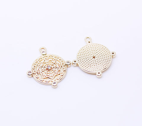 Gold or Silver Gold Medallion cz Pendant, cz medallion,CPG316-CPS316