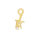 Sea Turtle Golden Charm With CZ,Turtle Charm For Necklace,Sealife Turtle Charm,Nautical Jewelry Making Charm,CPG2478