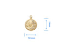 Gold or Silver Coin Charms 18K Gold Plated Conch Shell, Spiral Shell Medallion, Beach Charm for Bracelet or Necklace, CPG1116, CPS1116