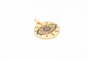 Matte Gold,Silver Evil Eye Rainbow cz Pendant,CP140