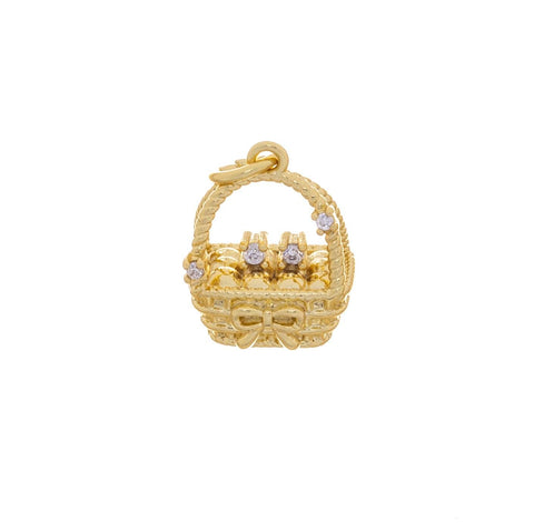 Gold Basket Charm,Easter Egg Basket Charm,Woven Basket Charm For Jewelry Making,Weaved Egg Basket Charm,Small Egg Basket,Easter Gift,CPG2461
