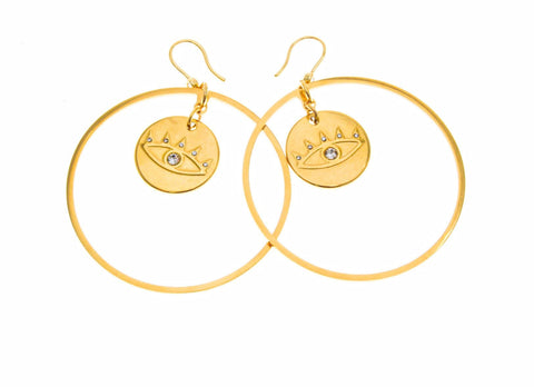 Water Proof, Tarnish Proof Multipurpose Earring Components, Teardrop, Hoop Shape, Gold Column, Boho Chic Accessories, SSPG024-26