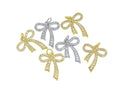 Ribbon Bow Tie Pave CZ Charm,Minimalist Ribbon Bow Tie Charm,Timeless Bow Tie Charm For Jewelry,CPG662,CPS662