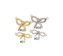 Gold Or Silver Ribbon Bow Tie Connector Charm,Gold Bow Tie Connector Charm,Bow Tie Ribbon  For Jewelry Making,CNG122-CNS122-CNG125-CNS125
