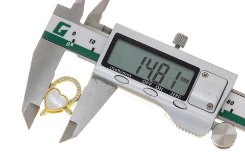 MOP Small Or Large Heart Clasp,Pave Heart Clasp,Gold Heart Lobster Claw Clasp,Large Lobster CZ Clasp With Mother Of Pearl,CLG308S-CLG308L
