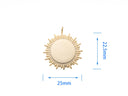 Gold Sun Medallion Pendant, sunray pendant, Warmth of sun pendant, Minimal Celestial Pendant, Sun Tarot Jewelry, Sunshine Necklace, CPG2101