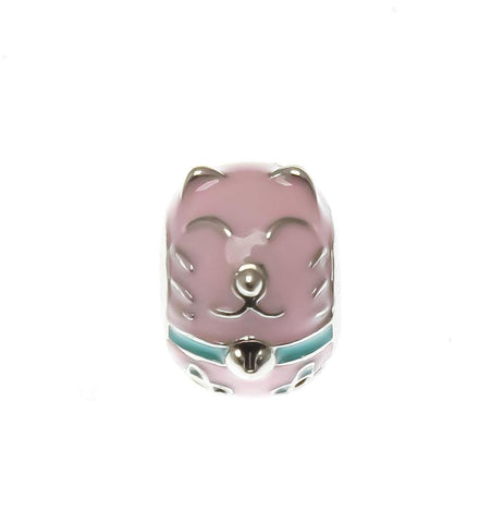 18k Good Luck Cat Spacer, Cute Cat, 3 Different Variations Red, Pink, or Peach, Animal Lovers, Cat mom, Money Cat, Good Luck Cat, SPG117