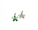18k Gold or Silver Dainty Flower Charm With CZ, Pink Flower,  Gold Pave CZ Charm For Necklace Or Bracelet Making,CPG2268G,CPS2268G,CPG2268P,