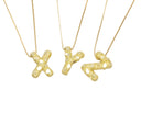Golden Nugget Alphabet Slider Charms,Bubble Initial Charm,Textured Nugget Large Initial Charm,Birthday Balloon Letter Charm,CPG2468