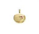 Gold Disc Charm With Heart . Round Charm With Heart ,Minimalist Gold Heart charm,Dainty Small Heart Charm, CPG026