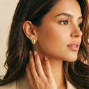 Gold Stainless Oval Stud Earrings, ERG554