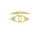 Handcuff Bracelet Connector Charm,Gold Handcuff CZ Connector Charm,Pave Hand cuff  For Jewelry Making,CNG053
