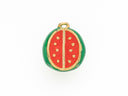 Enamel Watermelon Pendant,18K Gold 3D Watermelon Charm, Fruit Pendant, Enamel Fruit Pendant, DIY Jewelry Making Supplies, 14x13mm, CPG1744