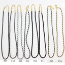 Twelve beaded necklaces in different patterns and color combinations are displayed on a white background, numbered #08 to #15 at the bottom.