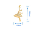 18k Gold Ballerina Figurine charm, ballerina, Pointe Shoes, Gifts for her, Gifts for dancers, Ballet core, Dancer core, CPG2200