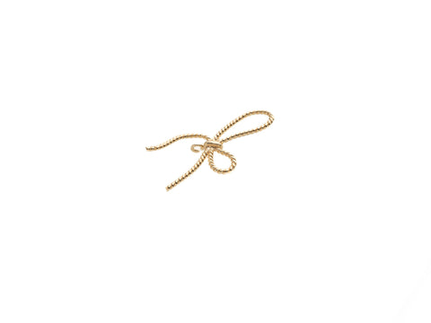 18k Gold or Silver rope twisted ribbon bow, Cute Wire Wrapping Bow Charm, great for earrings or necklace CLS619, or CPG619