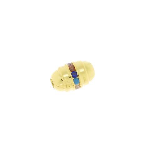 Tube Barrell Spacer Bead,CZ Gold Spacer Bead ,Large Hole Spacer Bead For Elastic Cord,Chain Or Leather Cord,SPG011