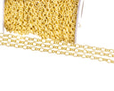 Gold 4mm Curb Cuban Chain,Dainty Oval Curb Chain For Jewelry Making,Oval Cuban Curb Chain For Necklace And Bracelet,CHG0076