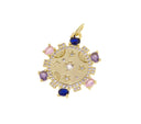 Gold  Star CZ Pendant,Star Gold Multi Color CZ Charm,Gold Celestial Star Necklace Charm,Jewelry Making Supply,CPG761