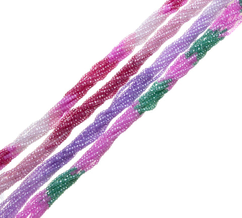3x2mm  Faceted Rondelle AAA Zircon Beads,Ombre Zircon Faceted Beads,4 Different Combinations Of Colorful Rondelle Beads.A3-A8-A9-A10
