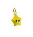 Yellow Star Face Charm,Starman Gold Star charm,Star Charm For Jewelry Making,Happy Face Star Charm,CPG1078