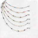 Detailed Gold Bead & Multicolor Enamel Accent Chain Necklace, NLG1074