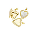 Guadalupe Gold Heart Locket,Locket Heart Charm For Necklace,Gift For A Friend,Heart Shape Locket With Mother Of Pearl,CPG491