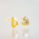 Textured Tear Drop Gold-Plated Stud Earrings, ERG429
