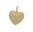 Gold pave Large Heart Charm,Heart Pendant For Necklace,CZ Gold Heart CharmCPG2151