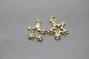 Gold or Silver Fancy Open Star Pendant, 12x20mm celestial star charm, Delicate cz star charm,,CPG232,CPS232