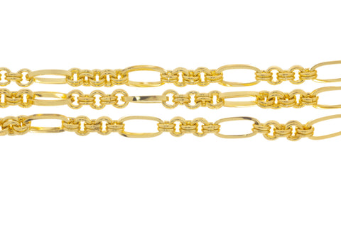 Gold Oval And Round Alternating Link Chain,Oval Gold Chain For Jewelry Making,CHG104