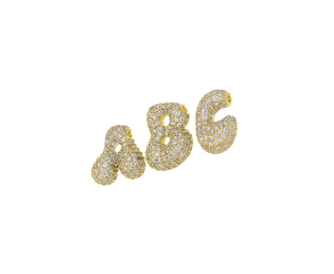 Balloon Slider Gold Charm,Balloon Puff letter Charm,Birthday Balloon Charm,Bubble Balloon Charm,Personalized Gift For A Friend,CPG1103