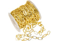 Gold Oval Flat Alternating Big And Small Link Chain,Oval Flat Gold Chain For Jewelry Making,Shiny Gold Open Link Chain,CHG071