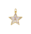 14k Gold Star Charm With CZ For Jewelry Making,Gold CZ Star Charm ,CPG810